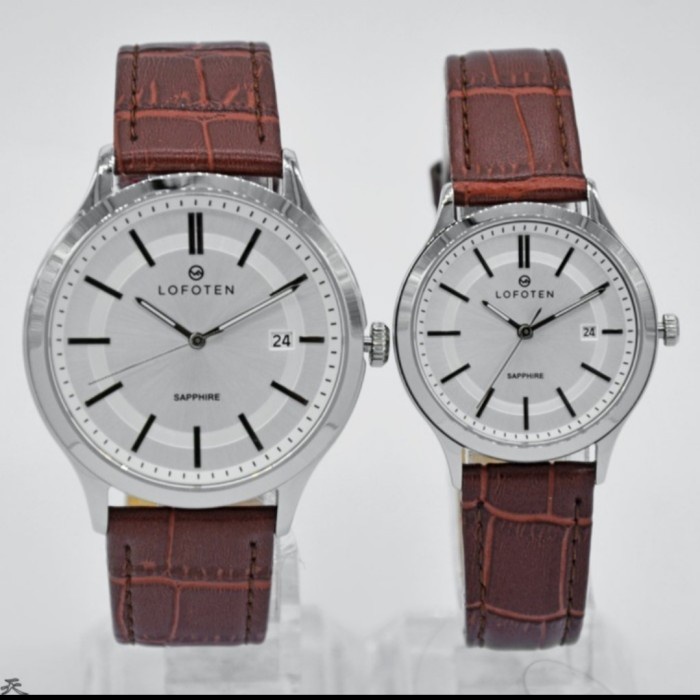 ✨Ready Jam Tangan Couple Original Lofoten F8104 Silver Brown Garansi Resmi Diskon