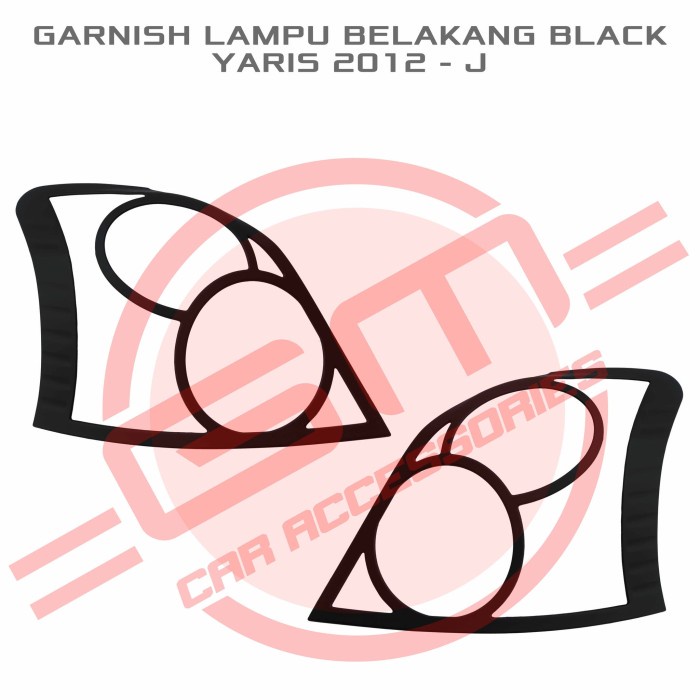 GARNISH LAMPU BELAKANG BLACK YARIS 2012 - J