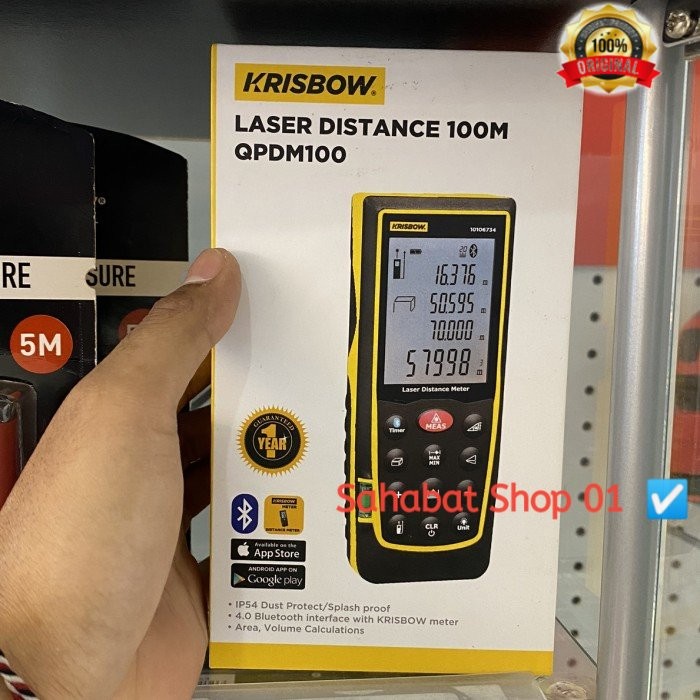 Ready oke] Meteran Laser-Krisbow Meteran Laser Digital Pro 100 Mtr