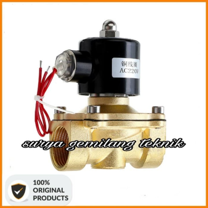 [Ori] Selenoid Valve 2 Inchi Ac 220Volt Normally Closed Brass Valve Electrik Terbatas