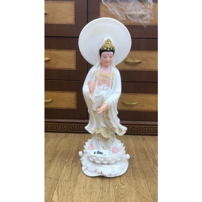 [New] Patung Sembahyang Kwan Im Marmer Putih Diskon