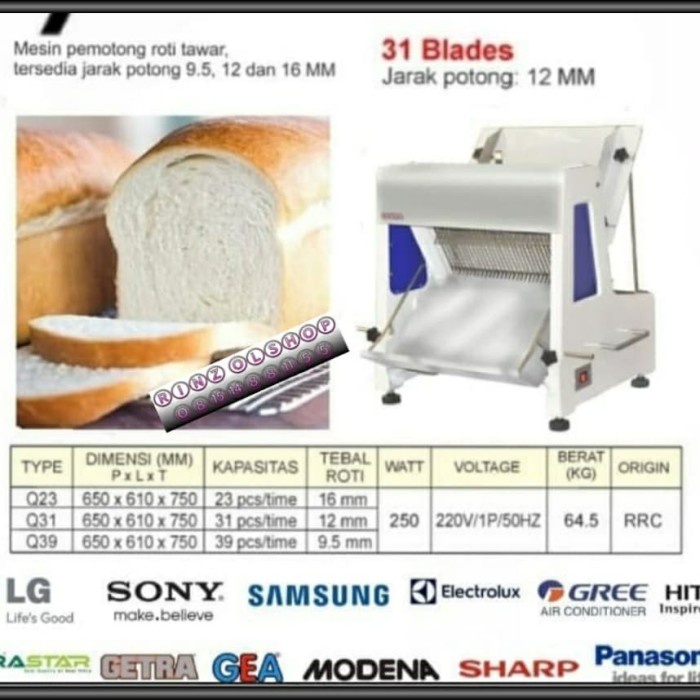 

[Baru] Bread Slicer Getra Q31 Mesin Pemotong Roti Tawar Ukuran 12Mm Terbaru