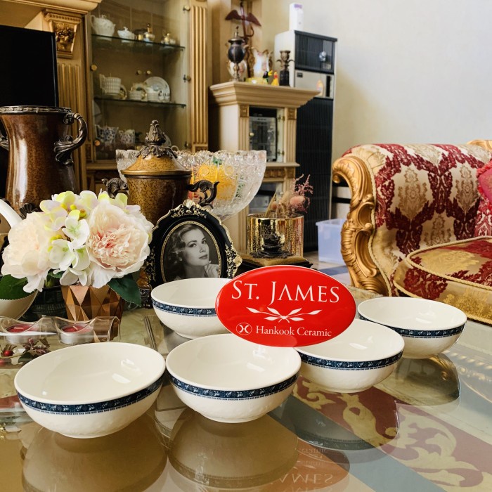 [New Ori] Mangkok Sup / Mie / Saint James / Okja / L 15 Cm / 6 Pcs / Mewah / Terbaru