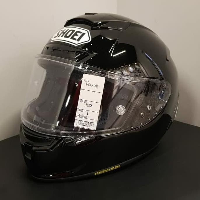 ✨Termurah Shoei Helmet X-Fourteen X-14 Black Glass Glossy Terbaru