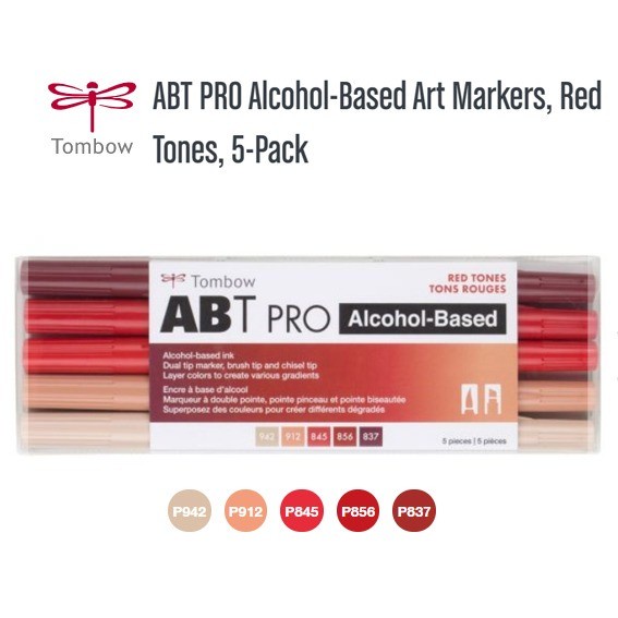 

Gaya Tombow Abt Pro Alcohol Based Art Markers / Dual Brush Pen - Red Tones