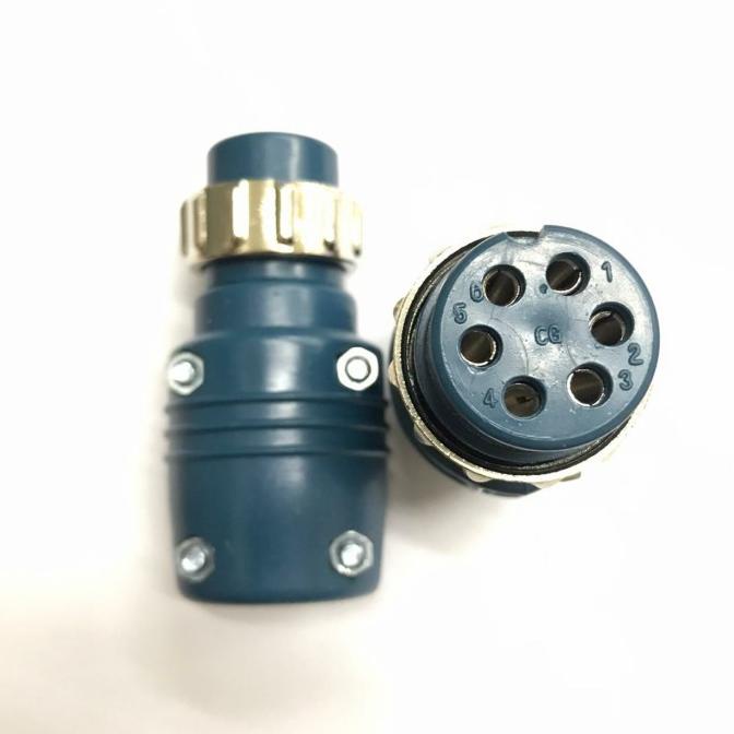 Female Konektor Kabel Connector 6 Pin Utk MIG Mesin Las Wire Feeder