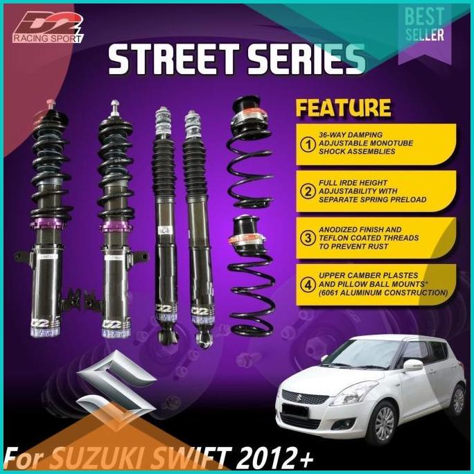 Aksesoris Suspensi Coilover D2 Racing Street Suzuki All new Swift 12+