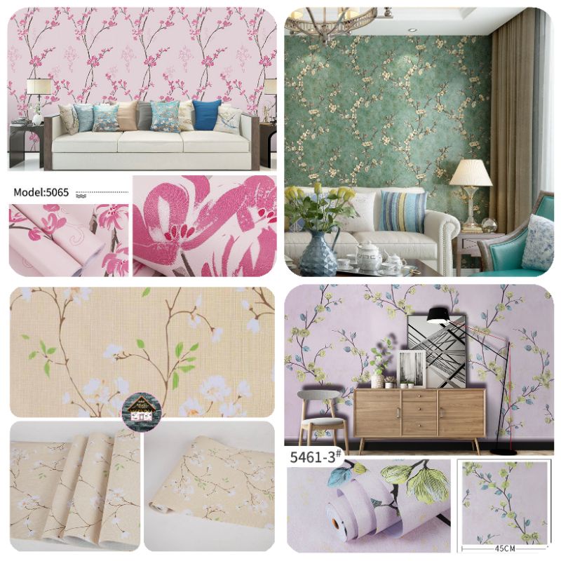 WALLPAPER Dinding Stiker Motif Bunga Sakura