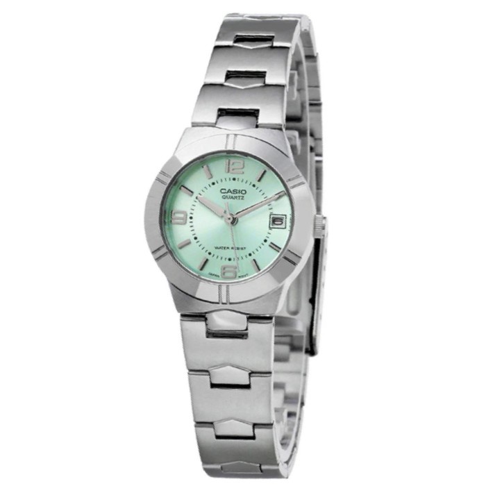 CASIO LTP-1241D-3ADF - JAM TANGAN WANITA - SILVER HIJAU - LTP1241D