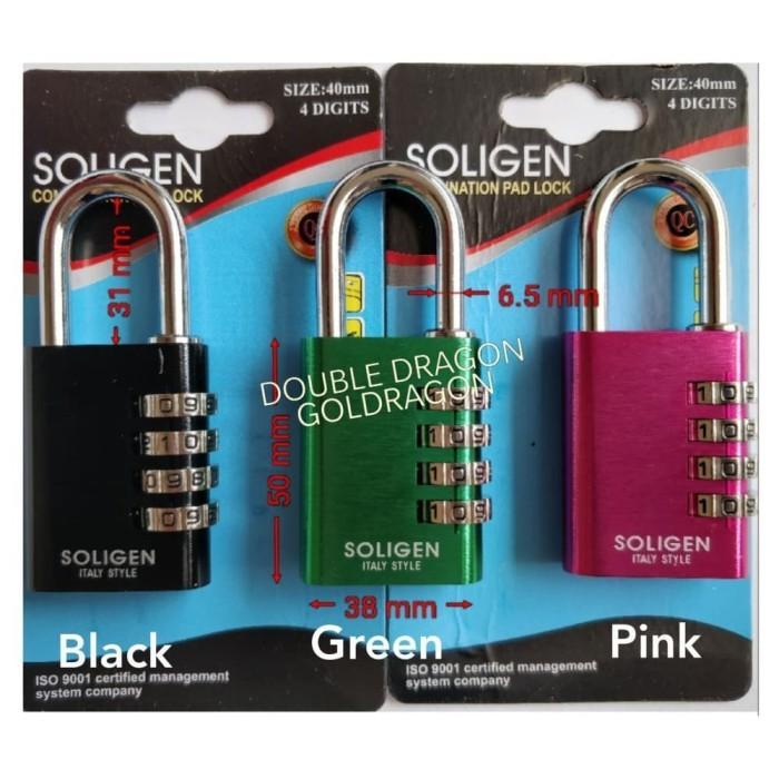 Gembok Soligen 40 Mm 4 Digit Password Angka (Gembok Koper Soligen)