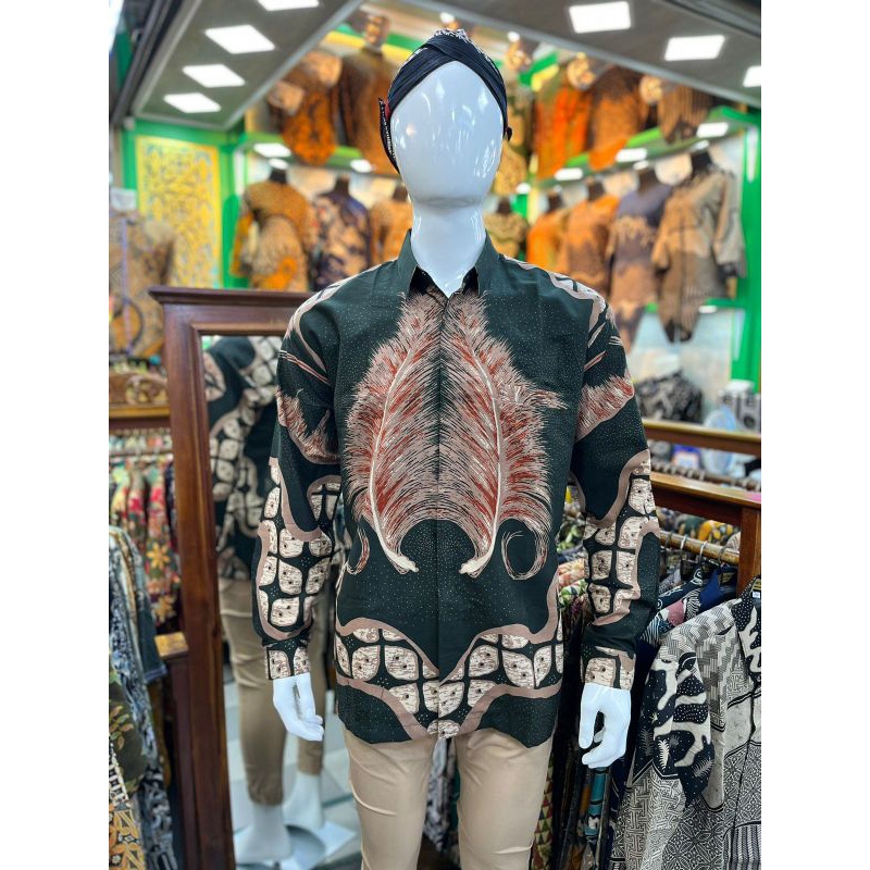 [EXCLUSIVE] MODEL TERKINI sarimbit batik Qistina katun sragen hijau botol