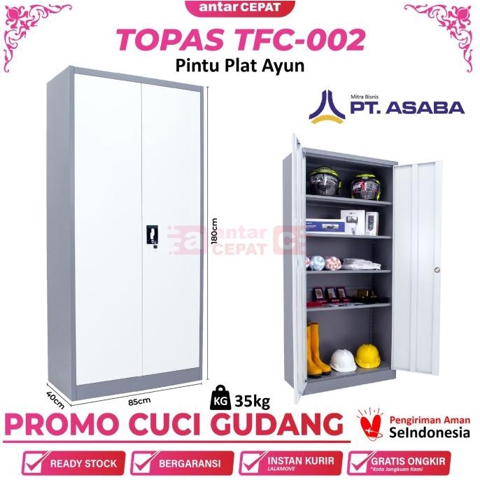 

Lemari arsip kantor lemari besi 2 pintu plat ayun TOPAS TFC-002