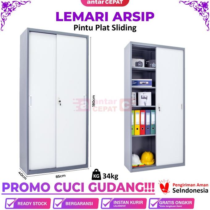 

Lemari besi kantor lemari arsip 2 pintu sliding plat geser AA-109