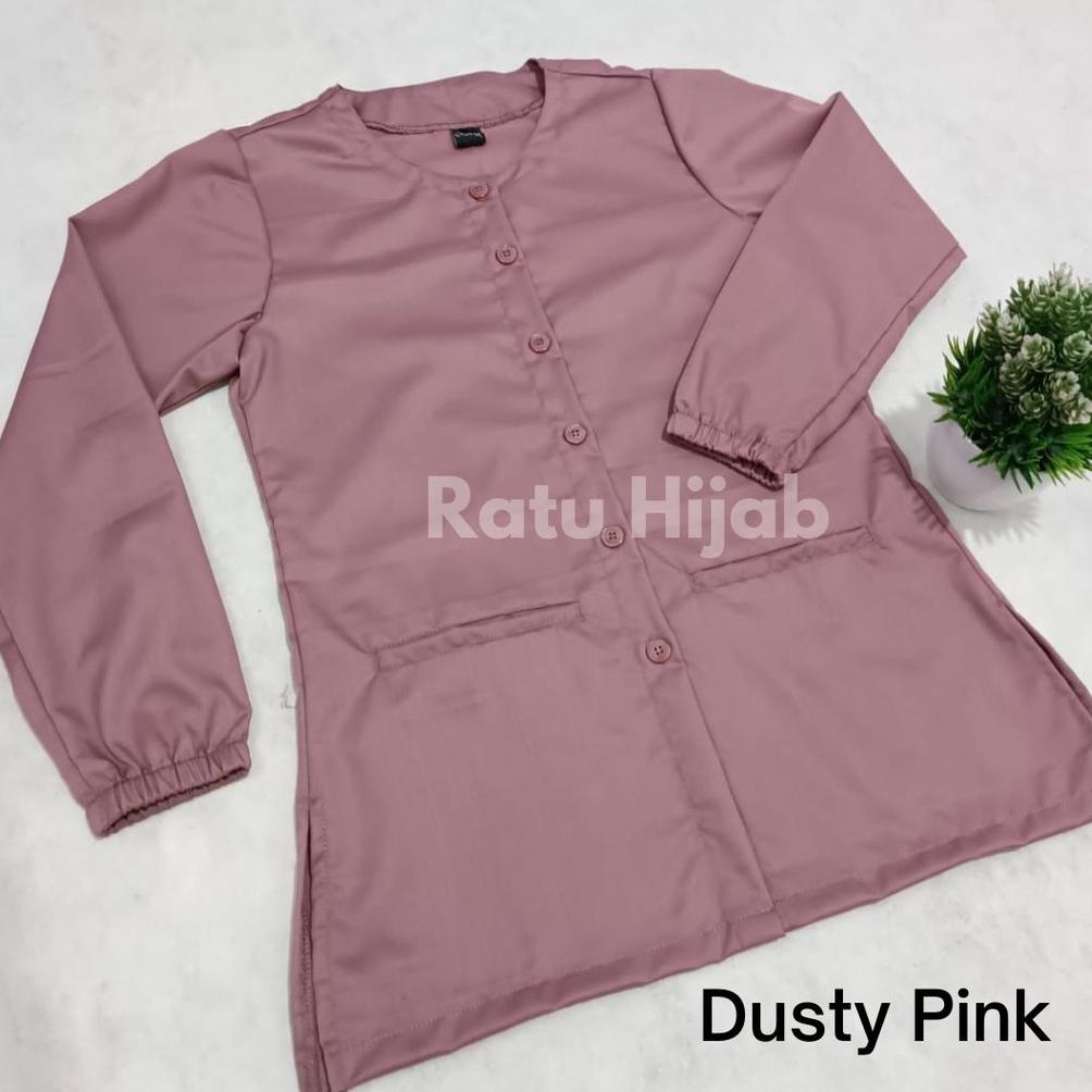 Terlaris Baju OK OKA KANCING DEPAN FULL Lengan Panjang Karet Dokter Petugas medis Perawat Jaga Toyob