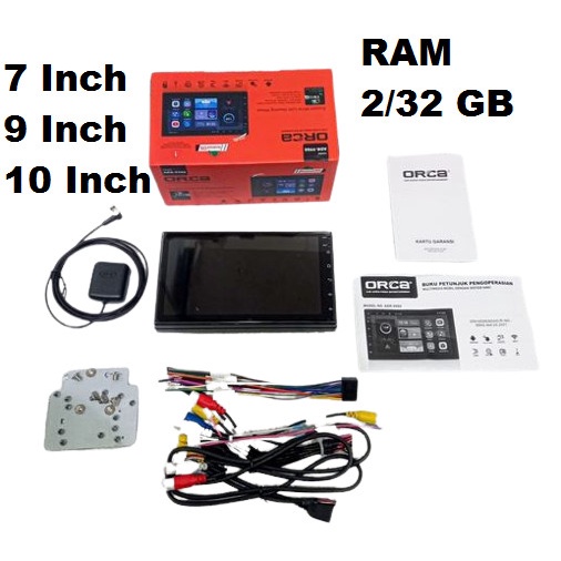 Headunit ANDROID Deckless Double din mobil TV Orca 9988 7 9 10 inch