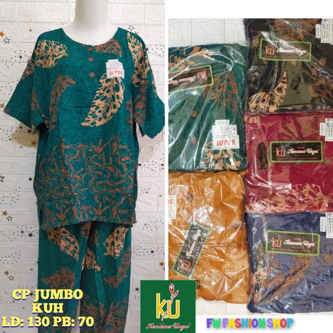 PR206 Daster Kencana Ungu CP JUMBO KUH Setelan Celana Panjang Label Hitam SALE