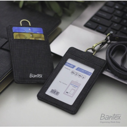 

BANTEX LEATHER NAME TAG ID CARD HOLDER 8869 KULIT SINTETIS LANYARD