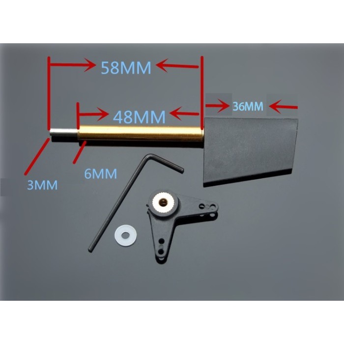 RC BOAT RUDDER TUGBOAT RUDDER KEMUDI KAPAL REMOT 36MM