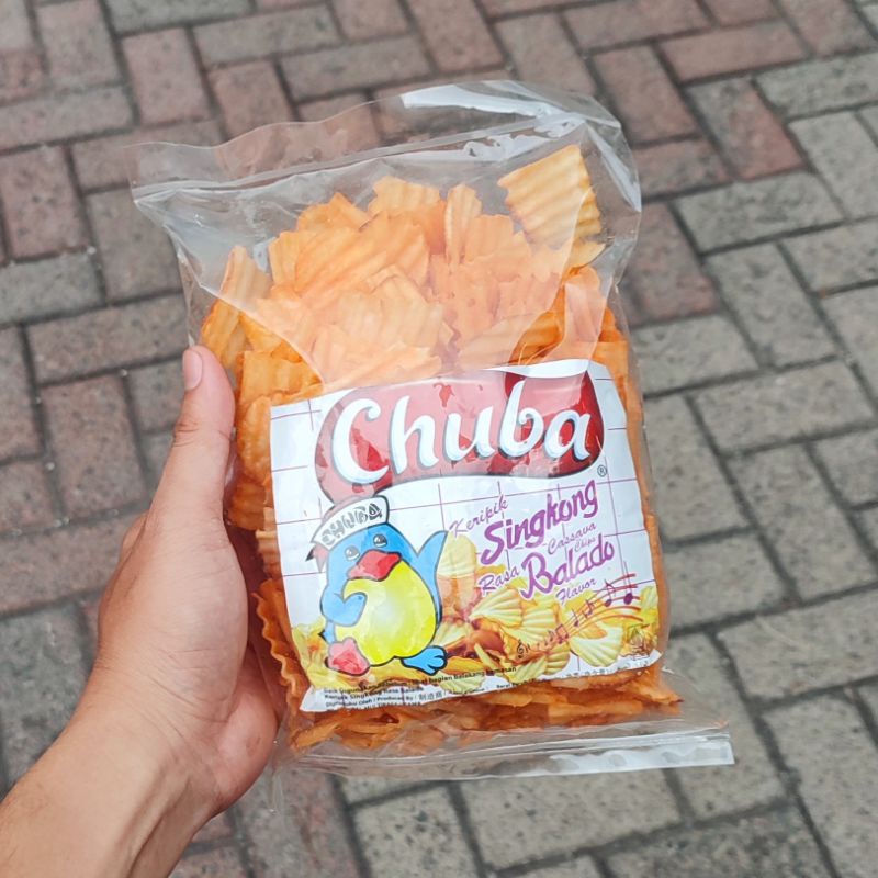 

chuba keripik singkong balado snack cemilan chips kripik pedas