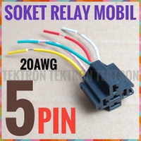 Soket Relay Mobil 5Pin Socket Car 5pin kabel 20awg