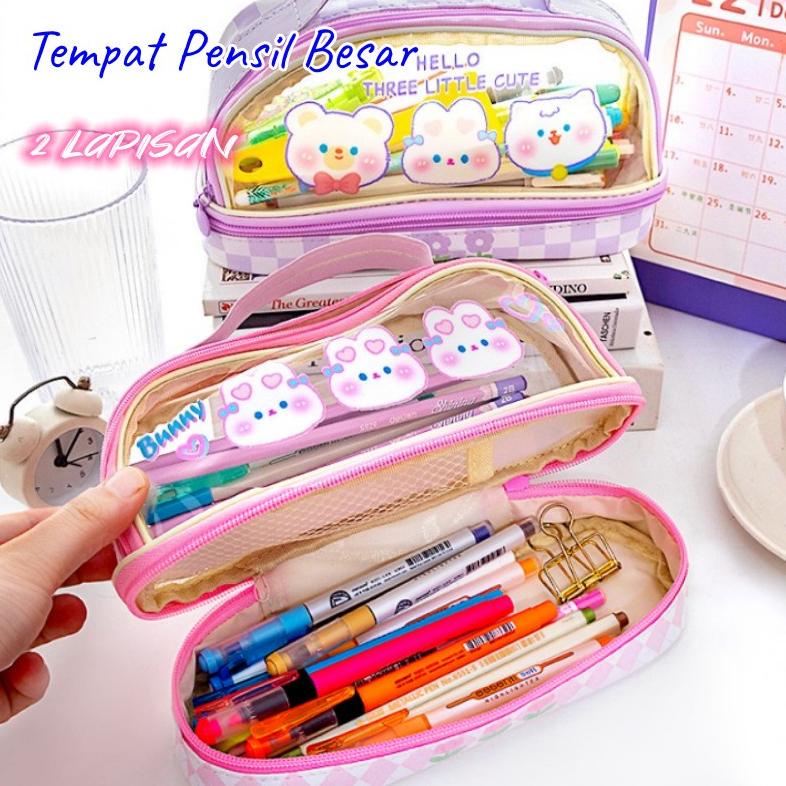 

Sale! Tempat Pensil Besar,Transparan PVC Pencil Case, Tas Pensil Murid Lucu,Kotak Pensil Anak Esthetis Premium