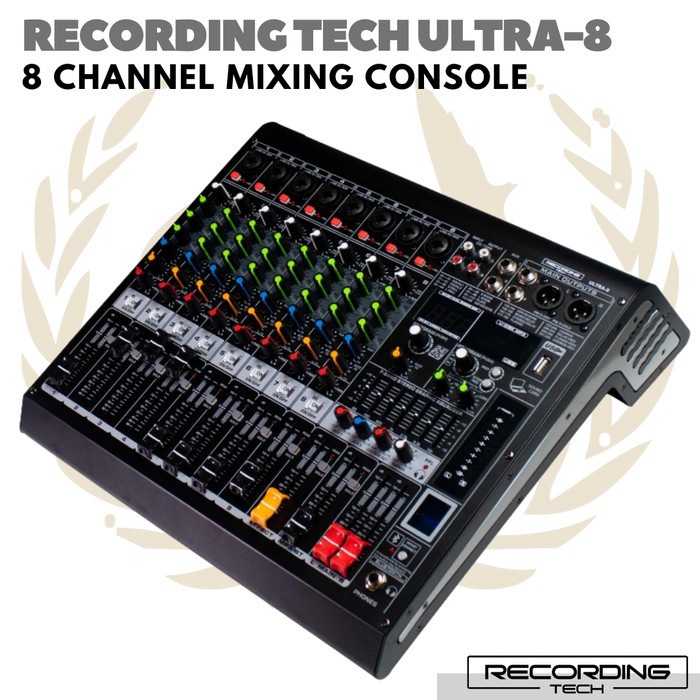 RECORDING TECH ULTRA 8 MIXING CONSOLE AUDIO MIXER 8 CHANNEL ULTRA8