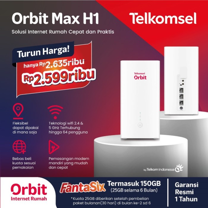 HUAWEI B818 ORBIT MAX S MODEM ROUTER WIFI TELKOMSEL FREE 150GB