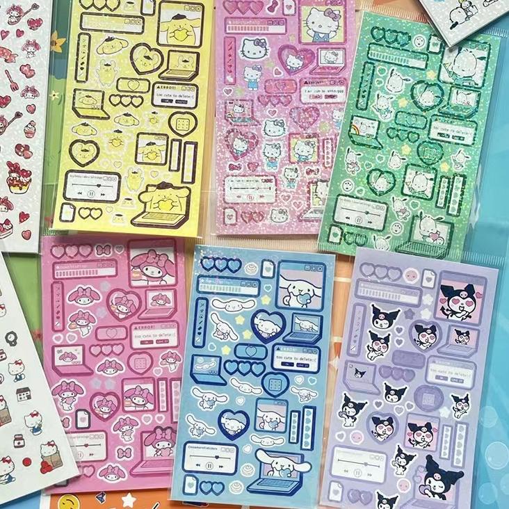 

Sanrio stiker gadis stiker transparan stiker tahan air lucu kartun akun tangan bahan stiker dekorasi cangkang ponsel