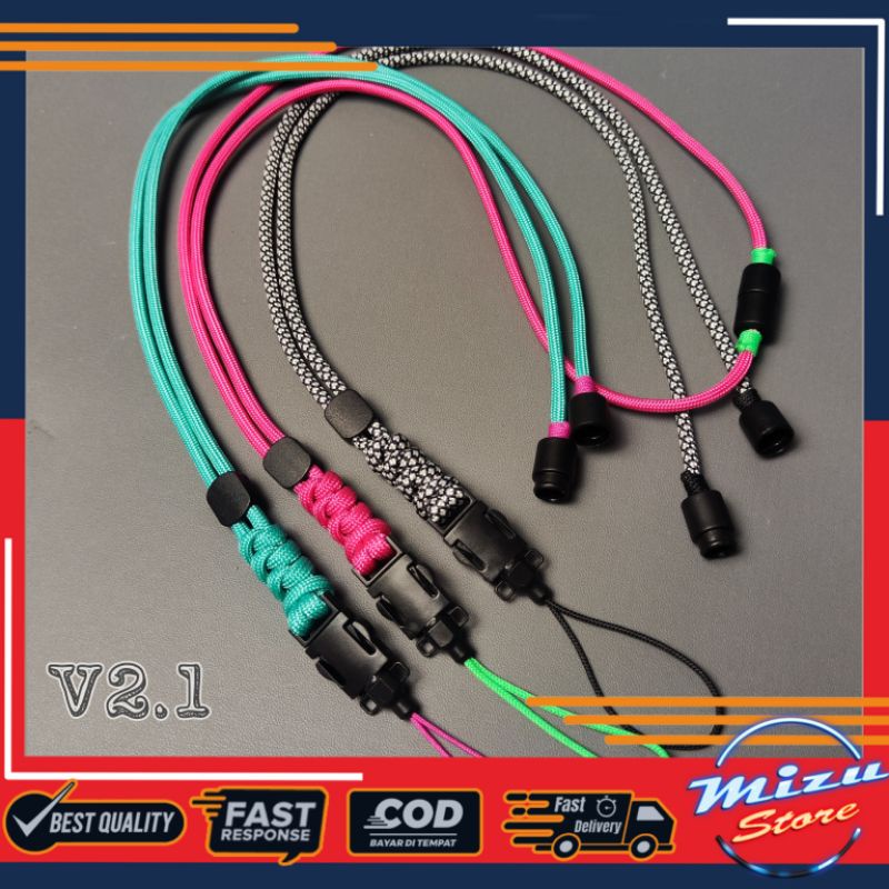 

V2.1 LANYARD TALI PARACORD/KALUNG/GANTUNGAN HP/ID CARD/NAME TAG