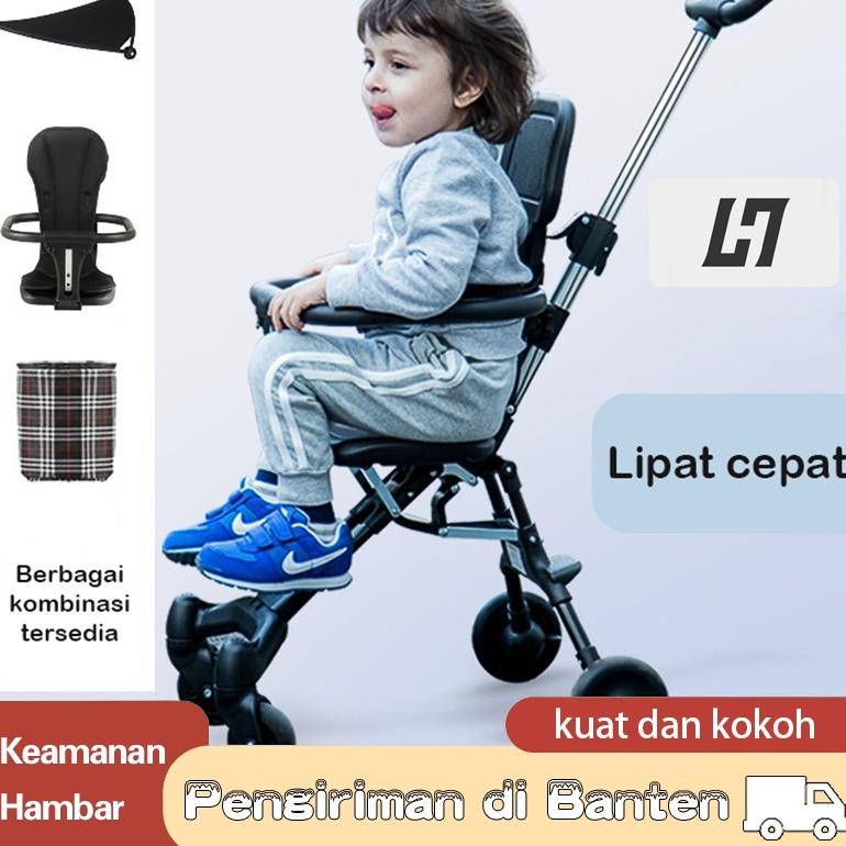 PROMO QHmoomin Stroller Bayi Kereta bayi 2 Way Travelling Sepeda Anak Newborn to 5 Tahun Portable Da