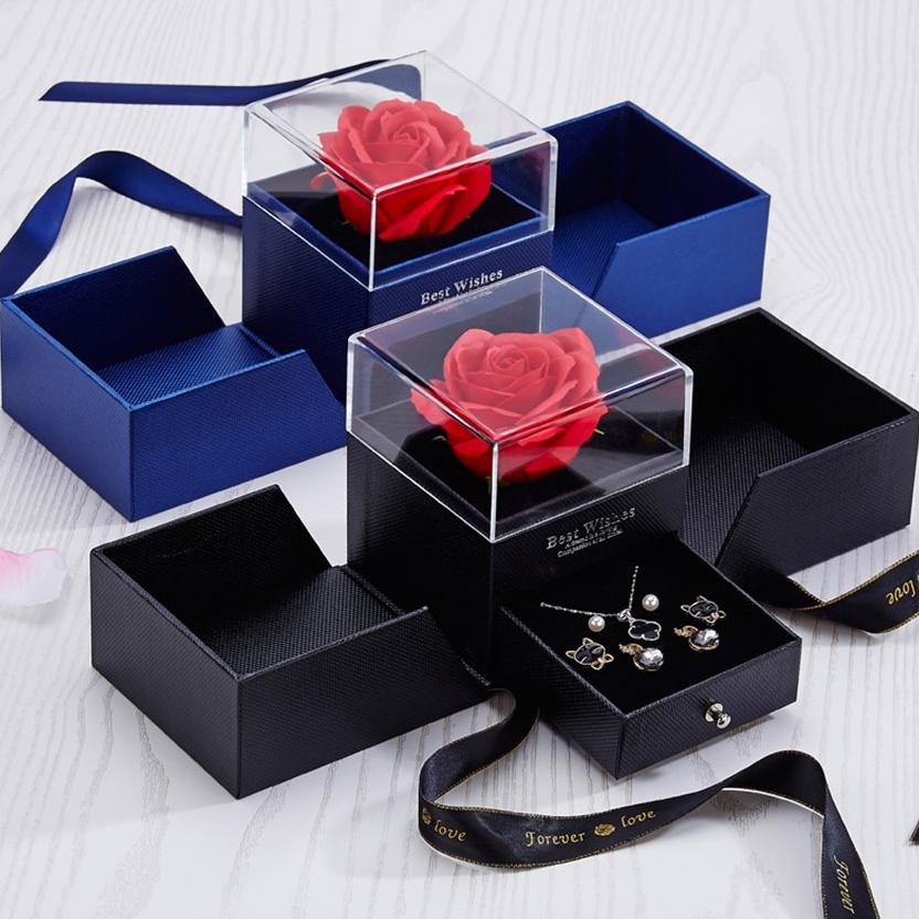

Promo Akhir Tahun Eternal Rose Gift Box / Kotak Perhiasan Kado Kalung Cincin Lamaran Mawar /Gift Box Mawar Visual Experience Cod