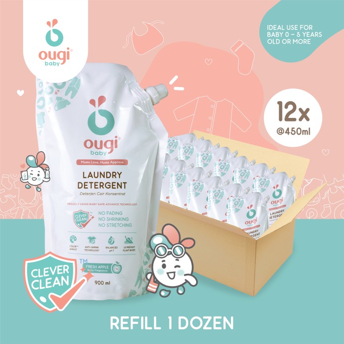 Terbaru Ougibaby Detergent Refill 900Ml 1 Dozen / 12 Pieces Promo Terlaris