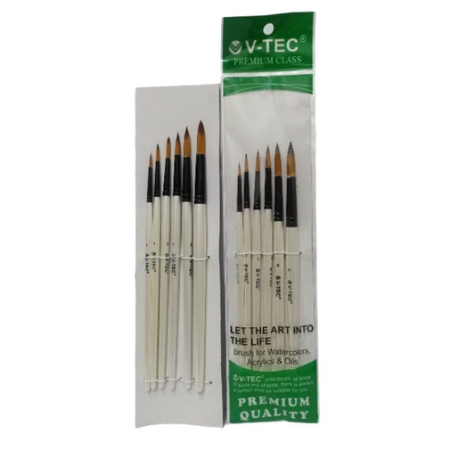 

V-tec kuas lukis set akrilik minyak air / Art brush set / Vtec round Brush 0018H set 6