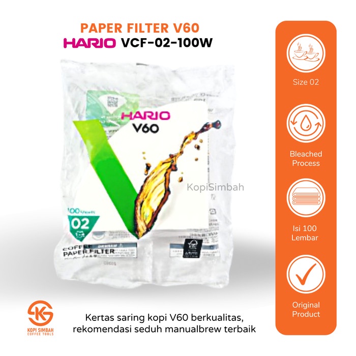 ] Paper Filter V60 Hario Kertas Saring Penyeduh Kopi V 60 Penyaring Kopi
