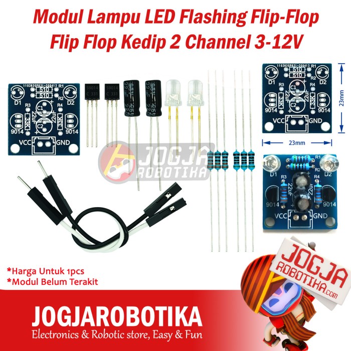 monggo] Modul Lampu LED Flashing Flip-Flop Flip Flop Kedip 2 Channel 3-12V