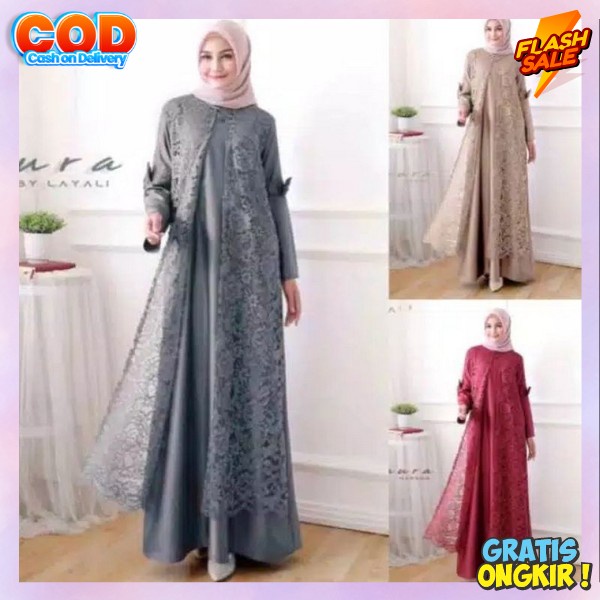 Gamis Wanita Syar'I Dress Gamia Elegan Maxi Trend Buju Gamis Jumbo Cantik Kekinian Bsju Lebaran Idul