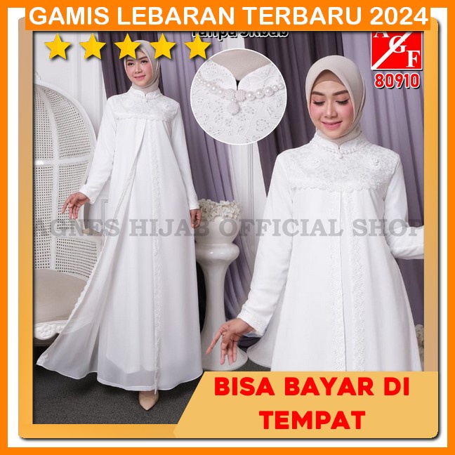 Baju Umroh Wanita Putih Adem Baju Muslim Wnita Terbaru 2024 Kekinian Abaya Mewah Elegan Ihram Wanita