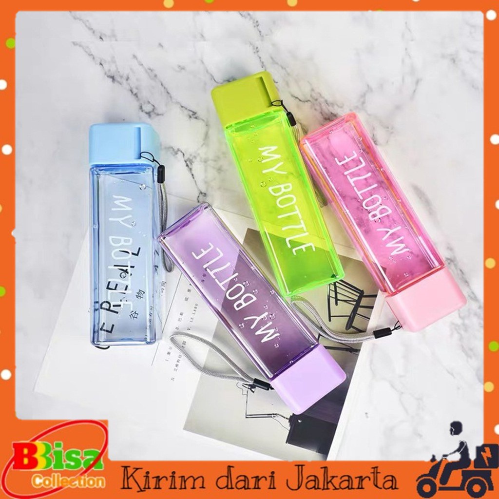 MM - My Bottle Persegi 500Ml Transparan Dan Doff My Botol Petak Murah  Botol Minuman
