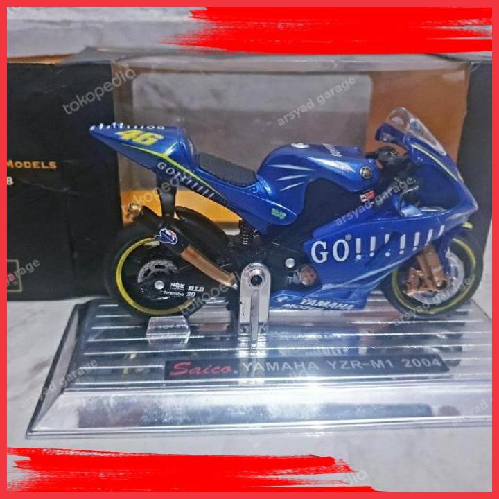 (ARGA) DIECAST MOTOGP SAICO SKALA 18 VALENTINO ROSSI YAMAHA YZR M1 2004