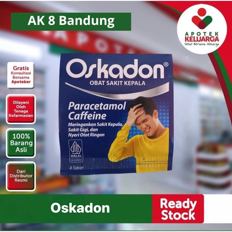 OSKADON TABLET ISI 4 TABLET #OBAT SAKIT KEPALA #OBAT DEMAM DEWASA #OBAT NYERI- APOTEK LEGAL