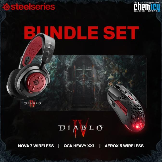 Steelseries Diablo Iv Ed Aerox 5, Qck Xxl, Arctis Nova 7 Bundle Gaming