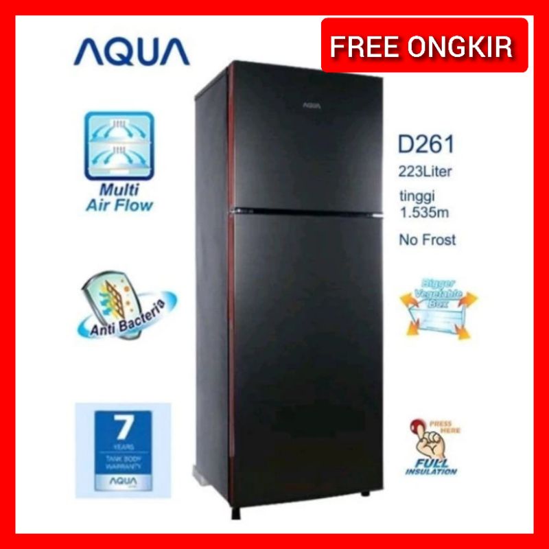KHUSUS PALEMBANG KULKAS 2 PINTU AQUA SANYO AQR D251 D261 BUNGA LOW WATT