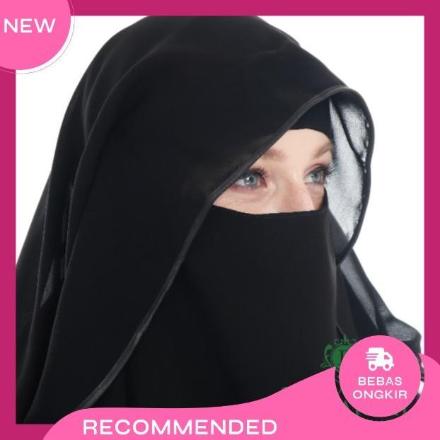 Jilbab Niqab Butterfly Jetblack Berkualitas