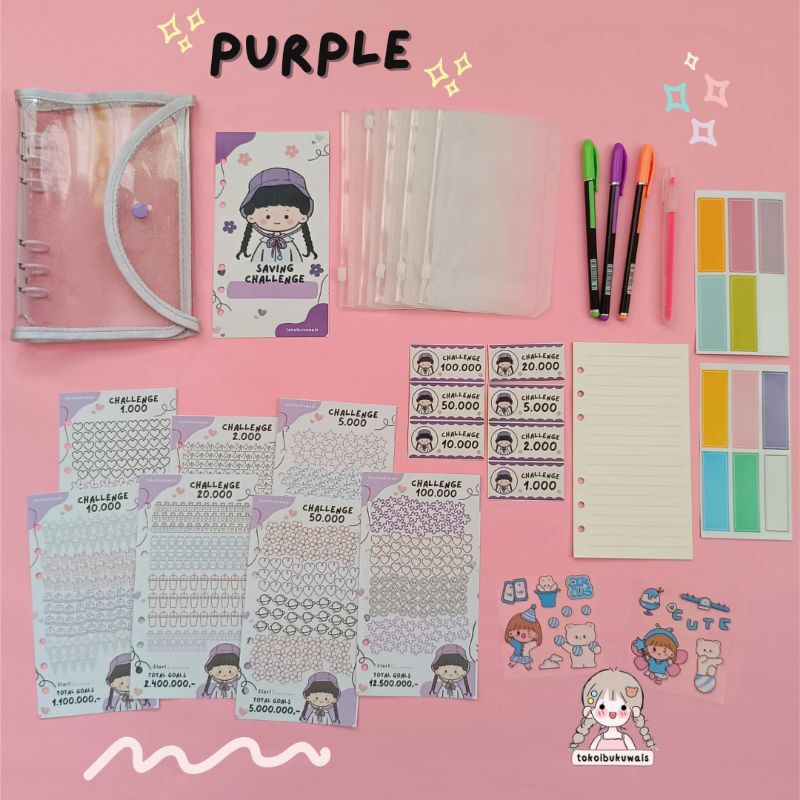 

Set Binder Menabung A6 - Clip Ring Warna Comel^^