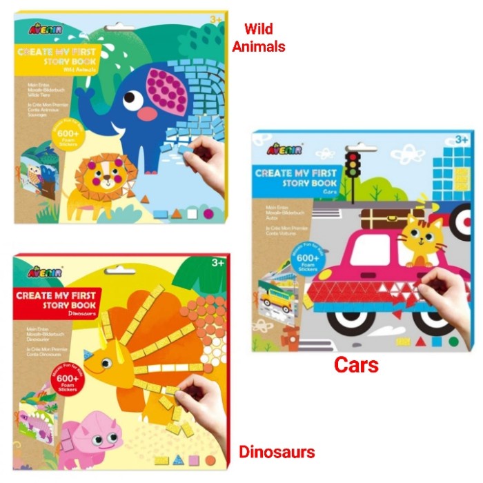 

Mainan Buat Buku Edukasi CREATE MY FIRST STORY BOOK Cars Dino Animals