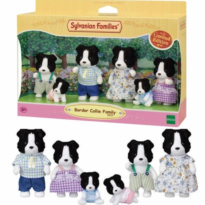 Sylvanian Friends Boneka Border Collie Dog Family 6 Karakter Anjing