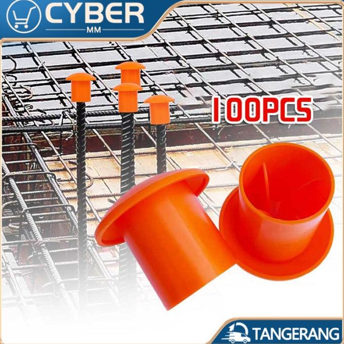 100 Pcs Mushroom Rebar Cap Plastic Safety Caps for Rebar 8 to 38mm