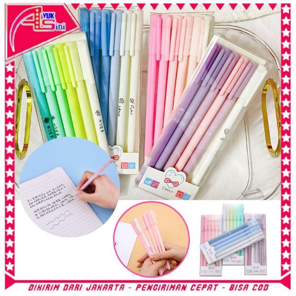 

AS 1 Set 6Pcs Pena Gel 0.5mm Warna Pastel Pen Gel Aesthetic Pulpen Gel 6 IN 1 Warna Gradasi Pena Gel Set Morandi Color Bolpoint Tinta Gel Cair 6 Pcs Journaling Pen Alat Tulis Kantor Sekolah Lucu