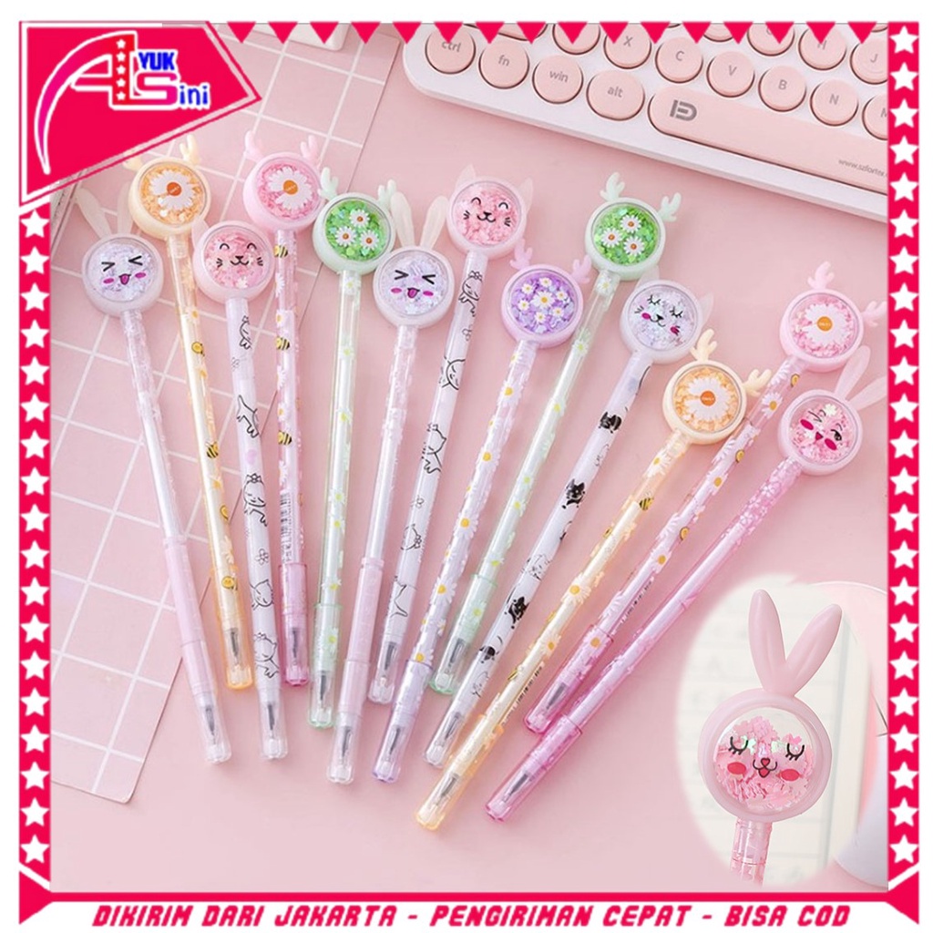 

AS Pena Karakter Payet Gliter Bunny Lucu Black Ink Gel Pulpen Murah Gel Bolpen Gel Pastel Alat Tulis Sekolah Kantor Murah