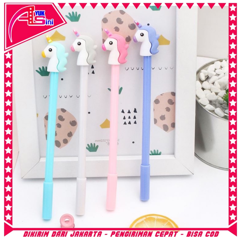 

Pena Karakter Cantik Kepala Unicorn Pulpen Karakter Unik Lucu